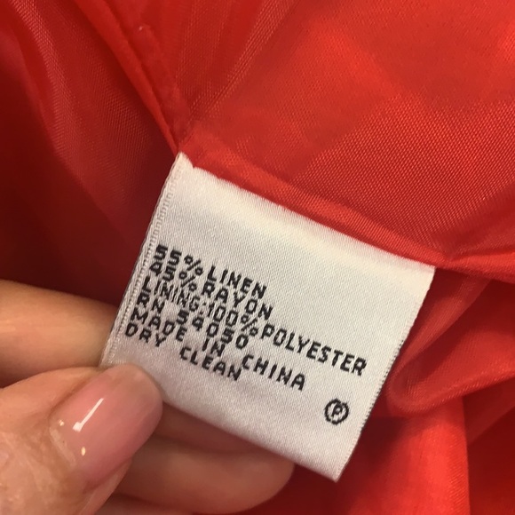 Le Suit Red Linen combo jacket size 12 - Picture 5 of 7